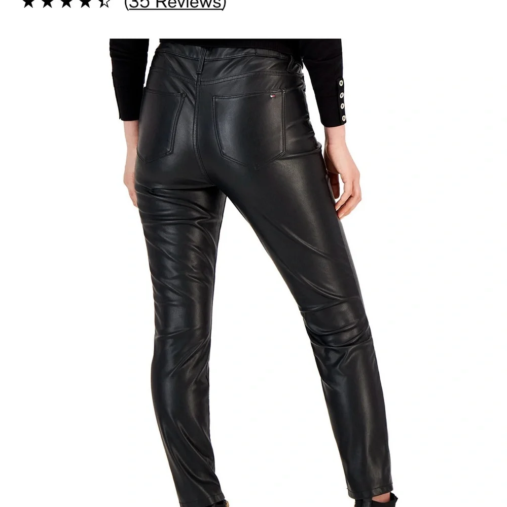 Tommy Hilfiger Tribeca faux leather skinny ankle pants. - Picture 5 of 5